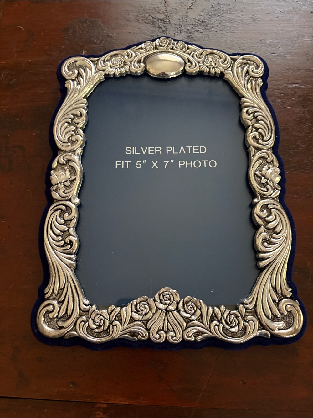 Vintage Look Silver Plated Ornate Picture Frame Fits 5x7 Photo